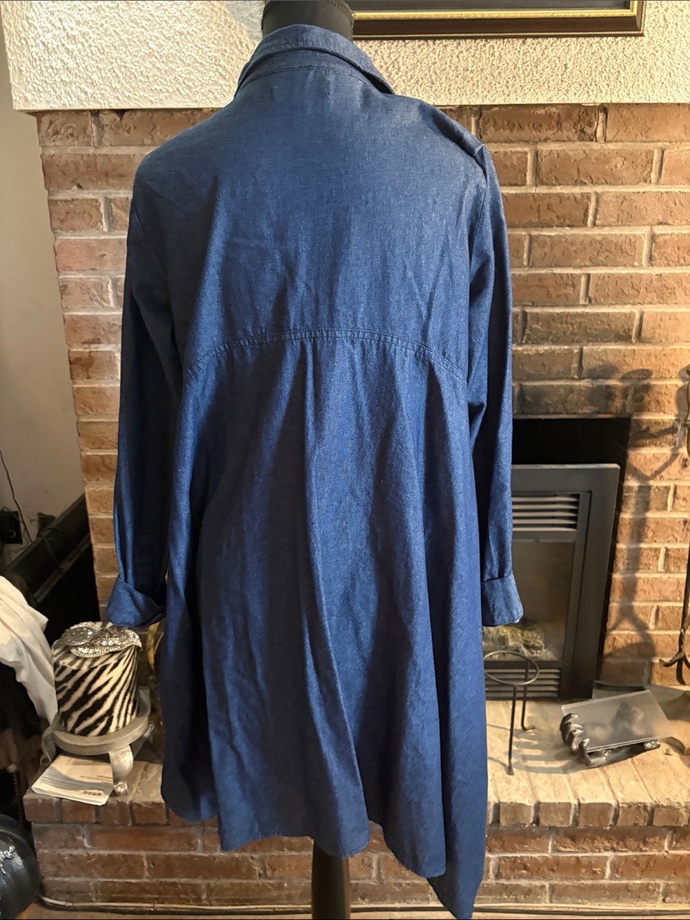 Kenar Indigo Button-Front Tunic Shirt - Picture 2 of 4